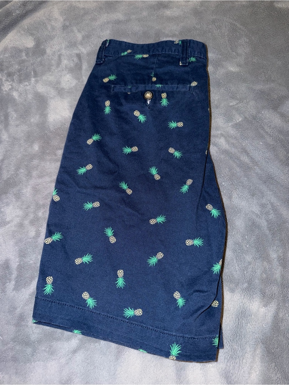 George Navy Midi Shorts with Green Pineapple Print